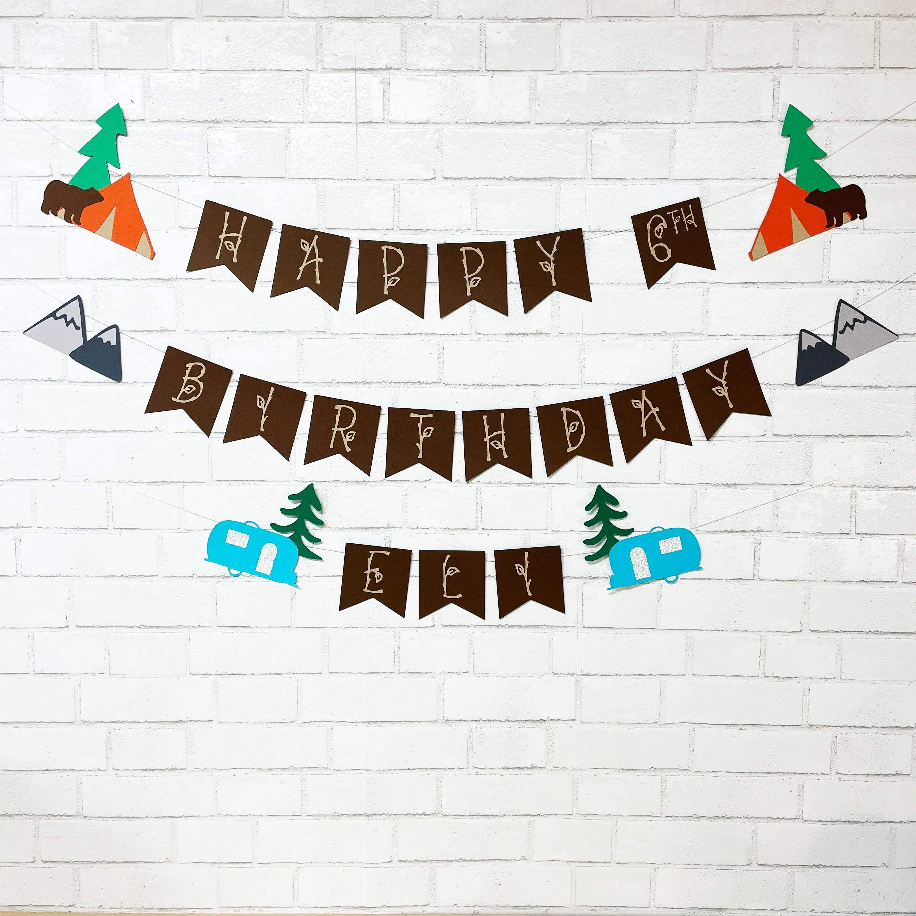 Camping Birthday Banner