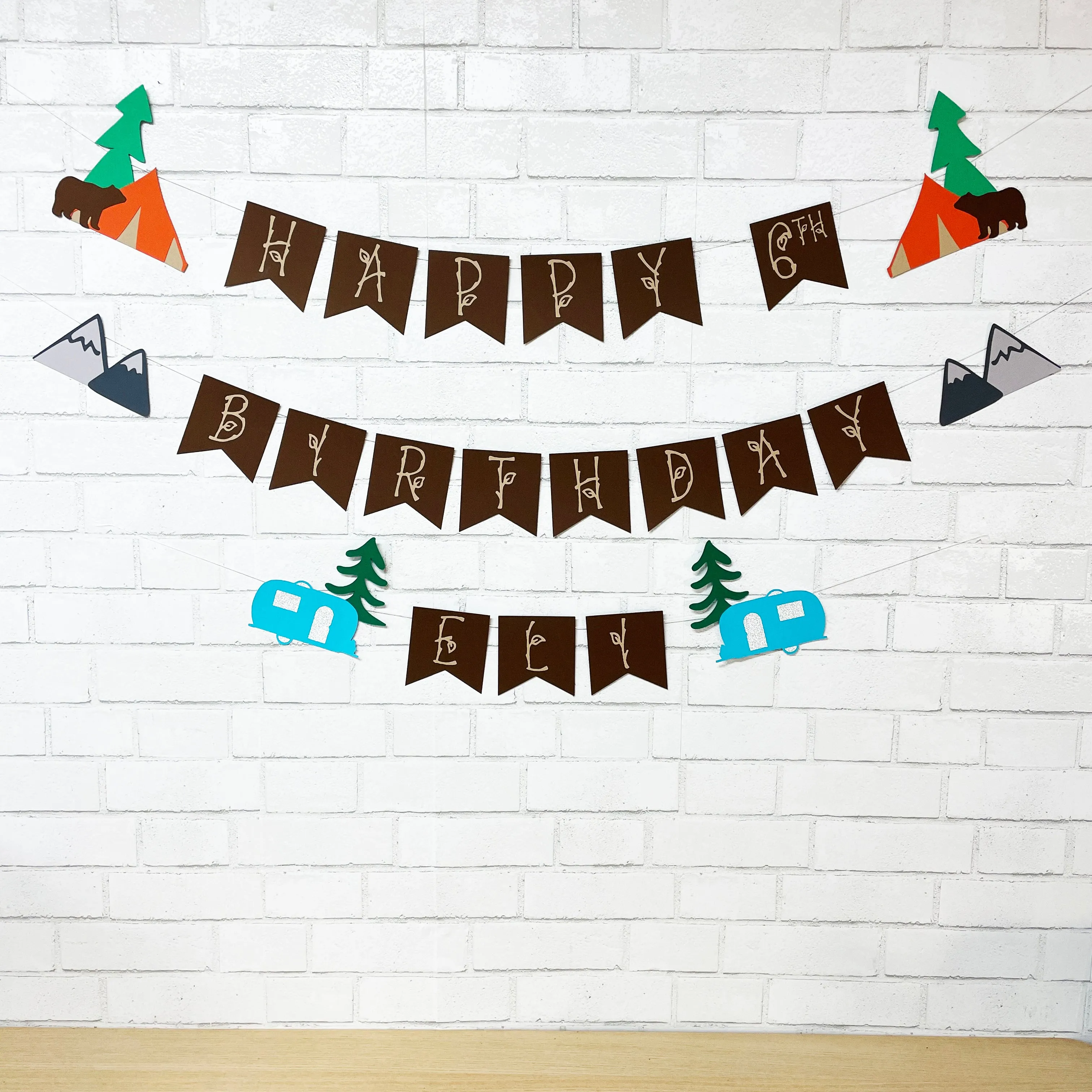 Camping Birthday Banner