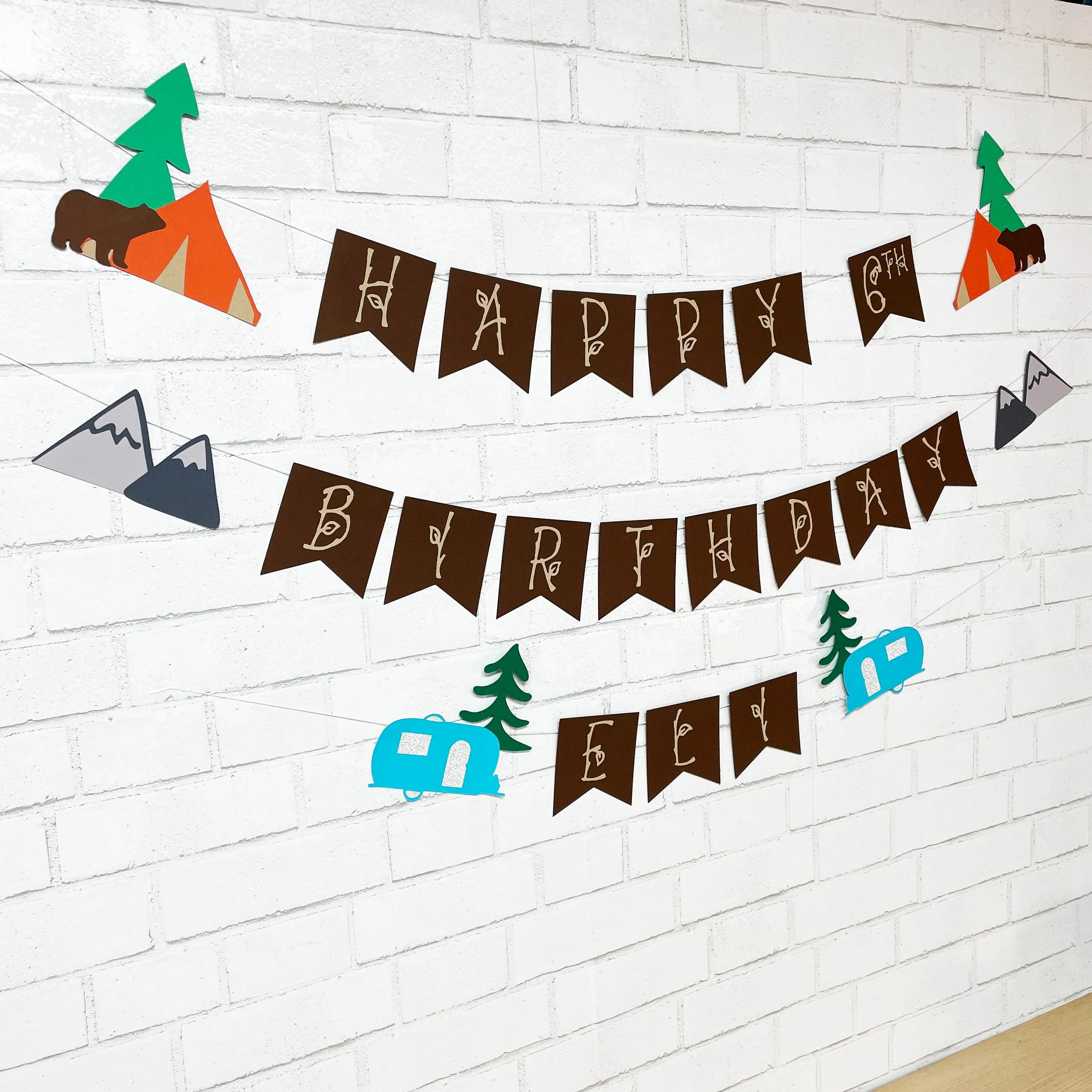 Camping Birthday Banner