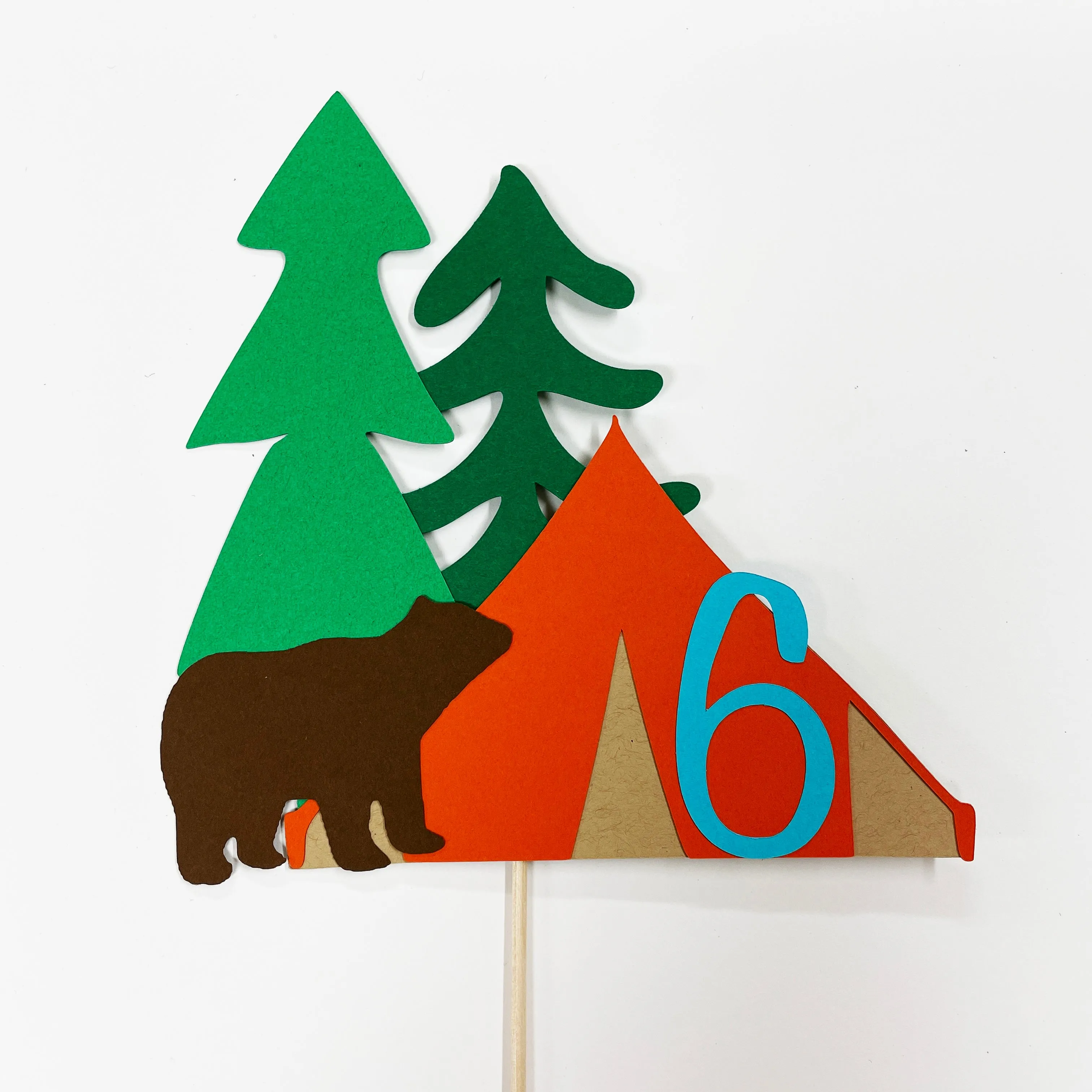 Camping Birthday Cake Topper