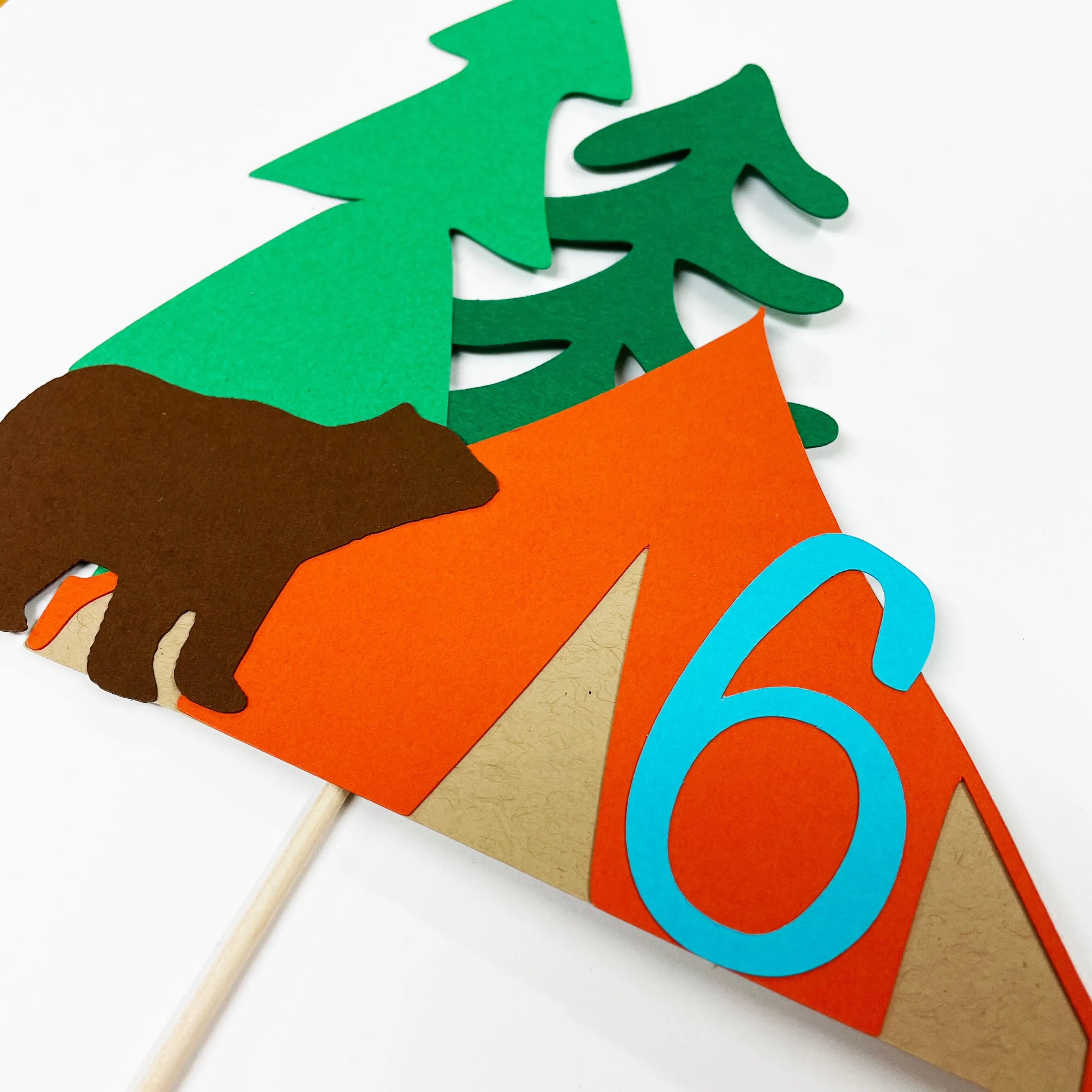 Camping Birthday Cake Topper