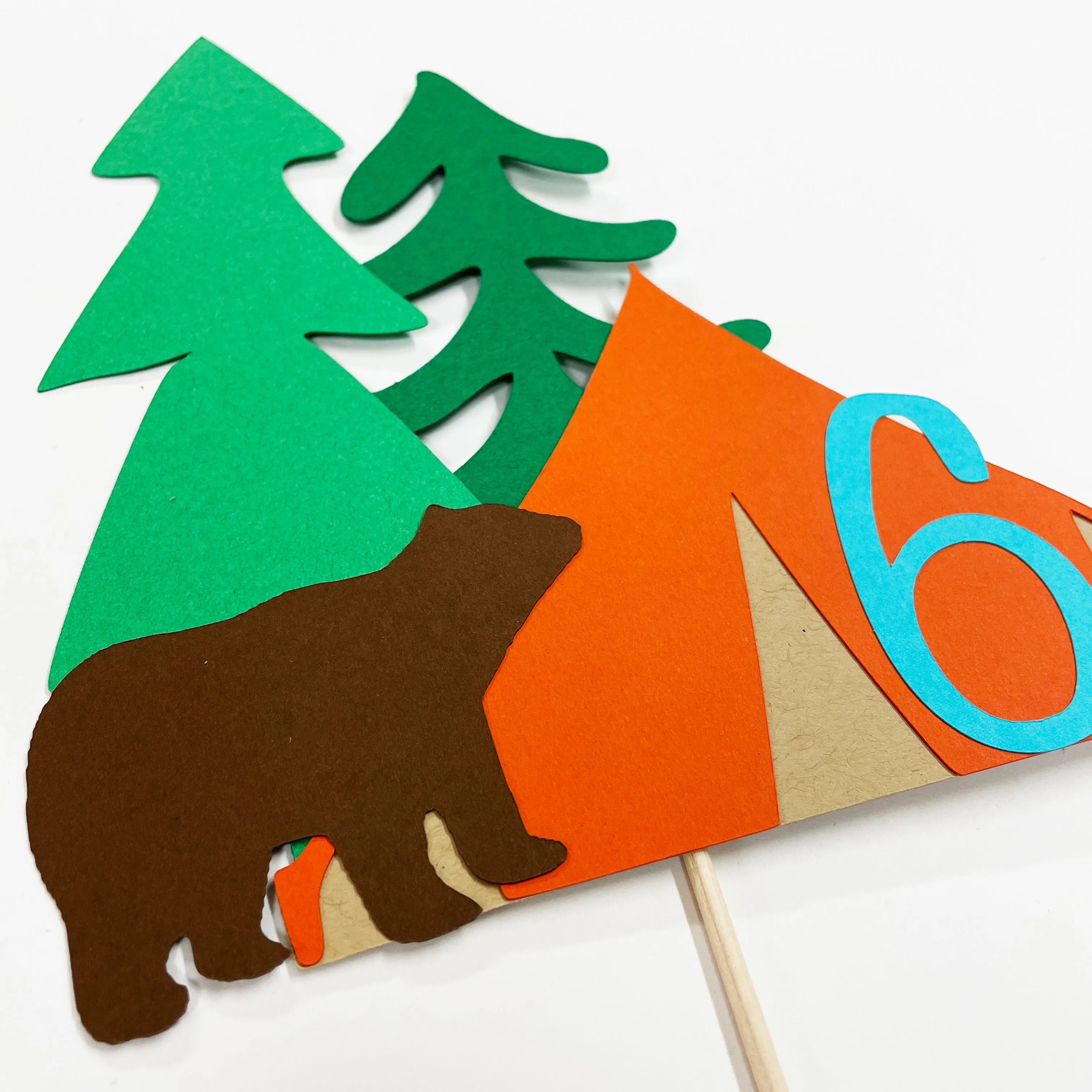 Camping Birthday Cake Topper