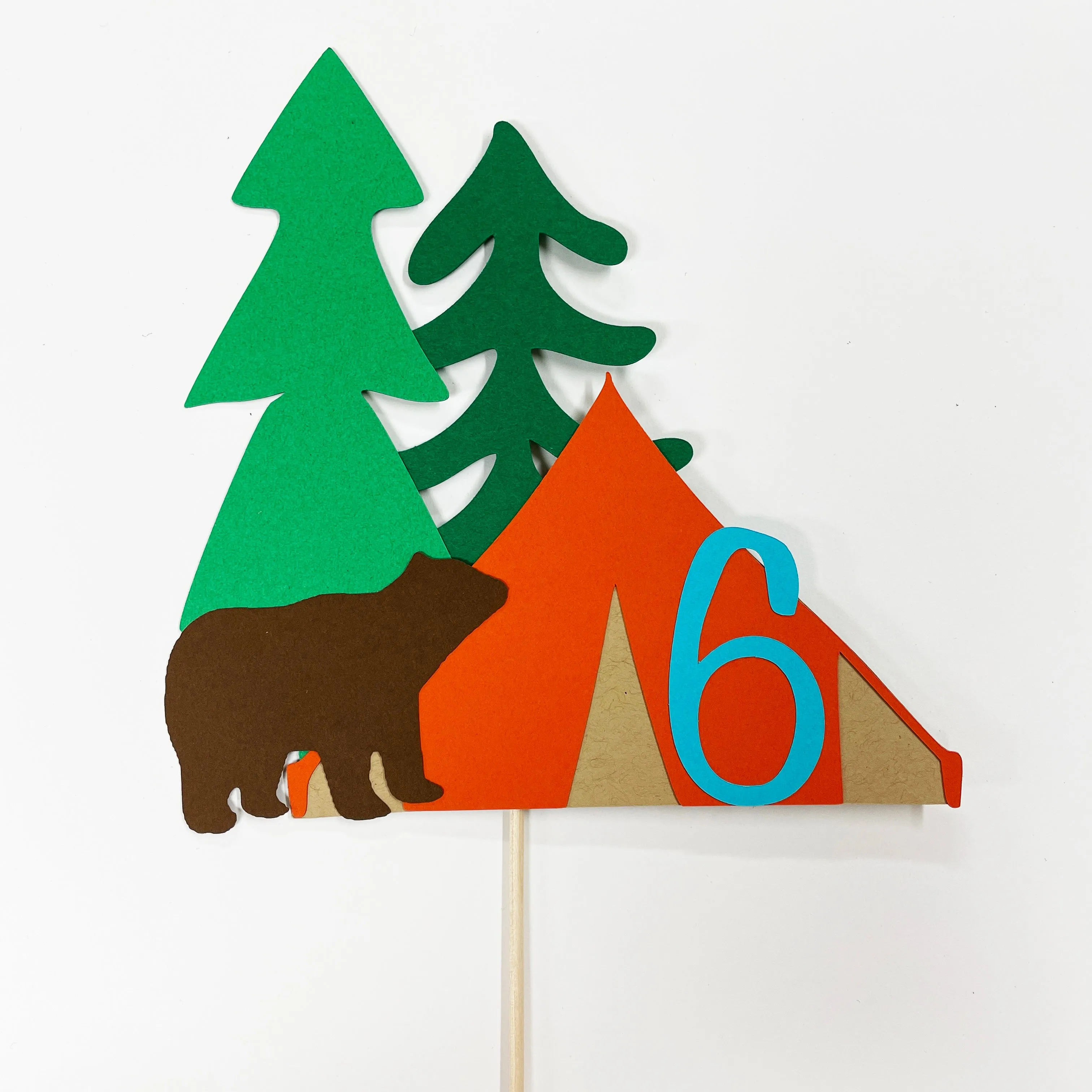 Camping Birthday Cake Topper