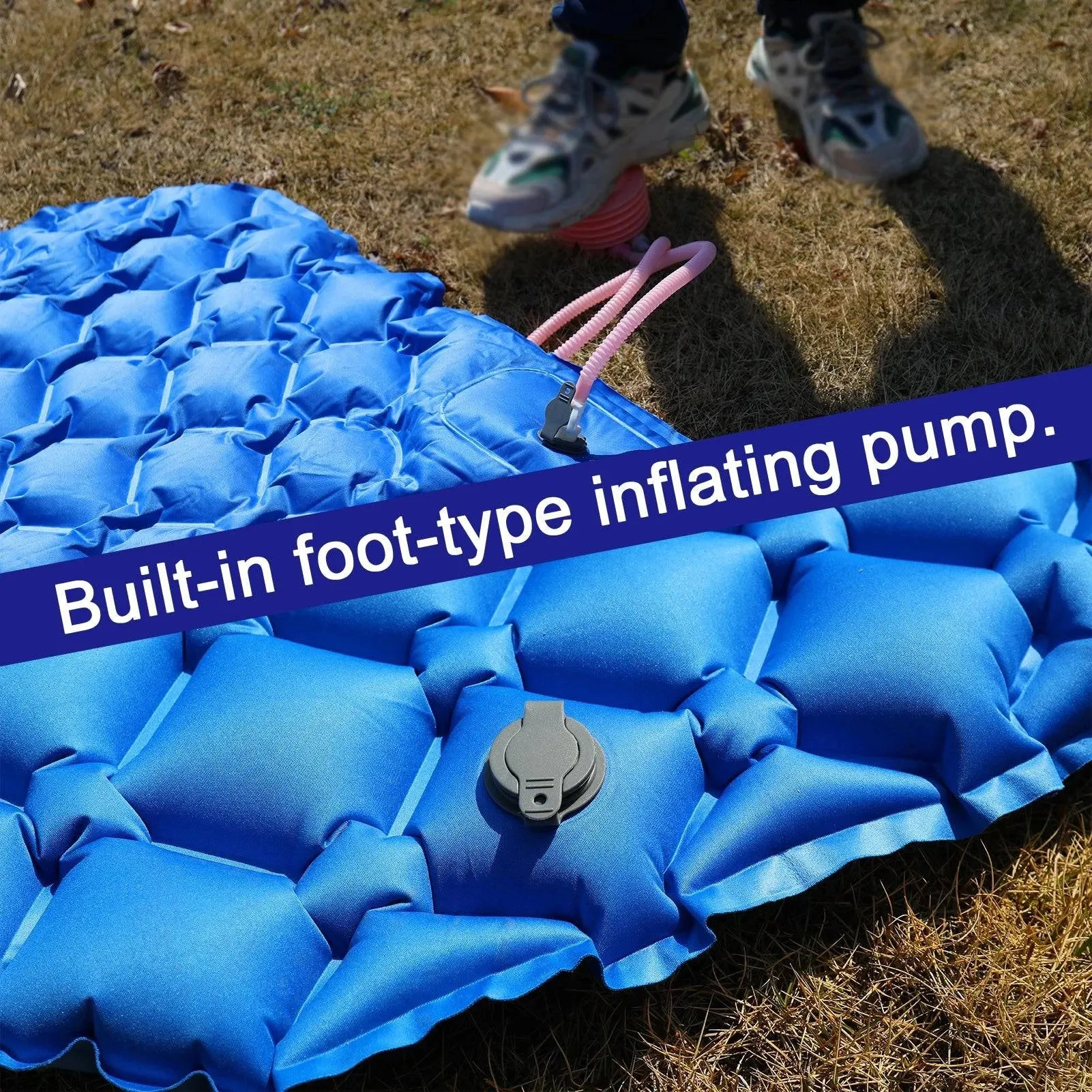 Camping Inflatable Mat Outdoor TPU Sleeping Pad with Pillow Folding Mattress Ultralight Air Cushion Hiking Travel Tent Equipment