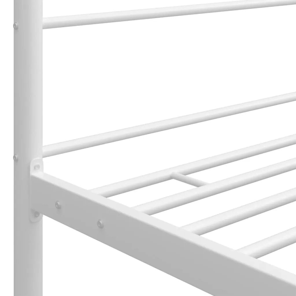 Canopy Bed Frame White Metal 200x200 cm