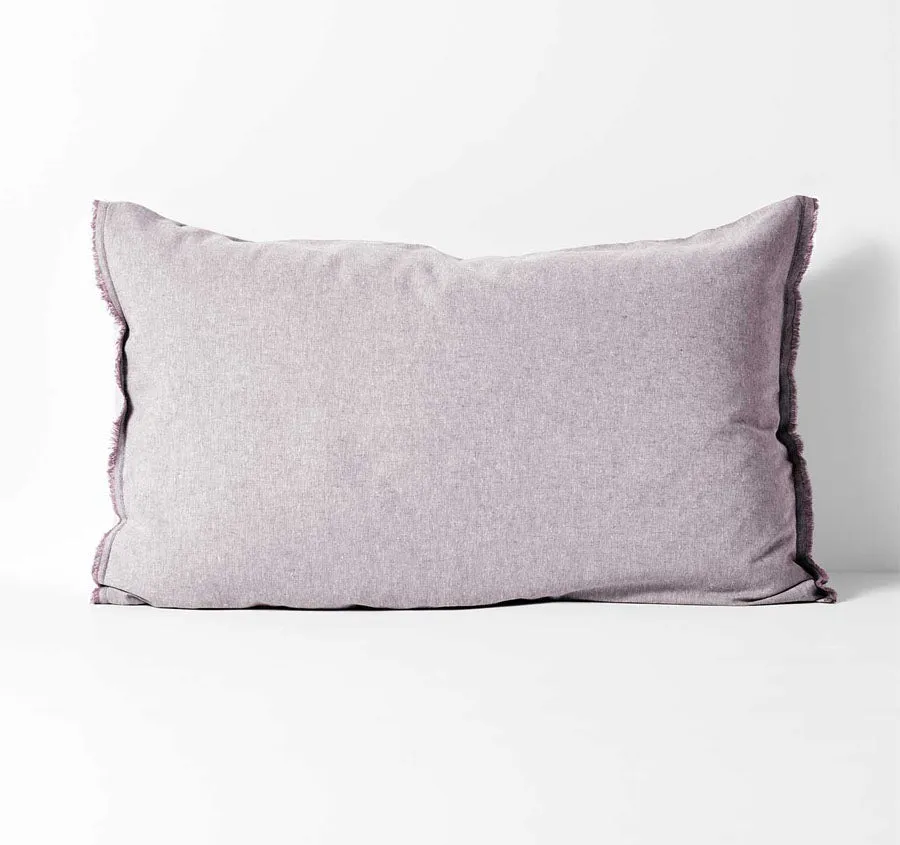 Chambray Fringe Standard Pillowcase Lilac