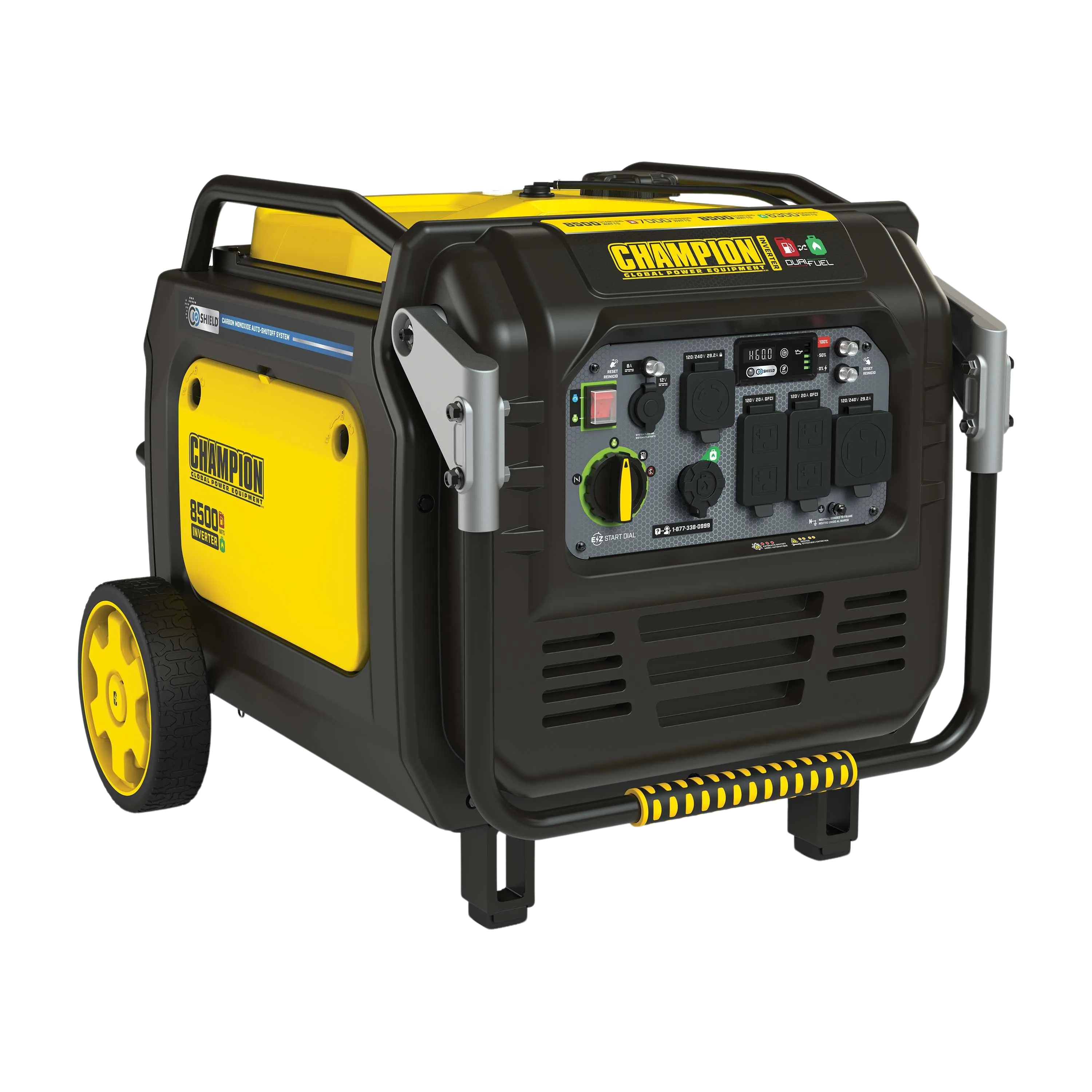 Champion 201175 7000W/8500W Generator Dual Fuel Gas Propane Inverter Low THD CO Shield Electric Start New