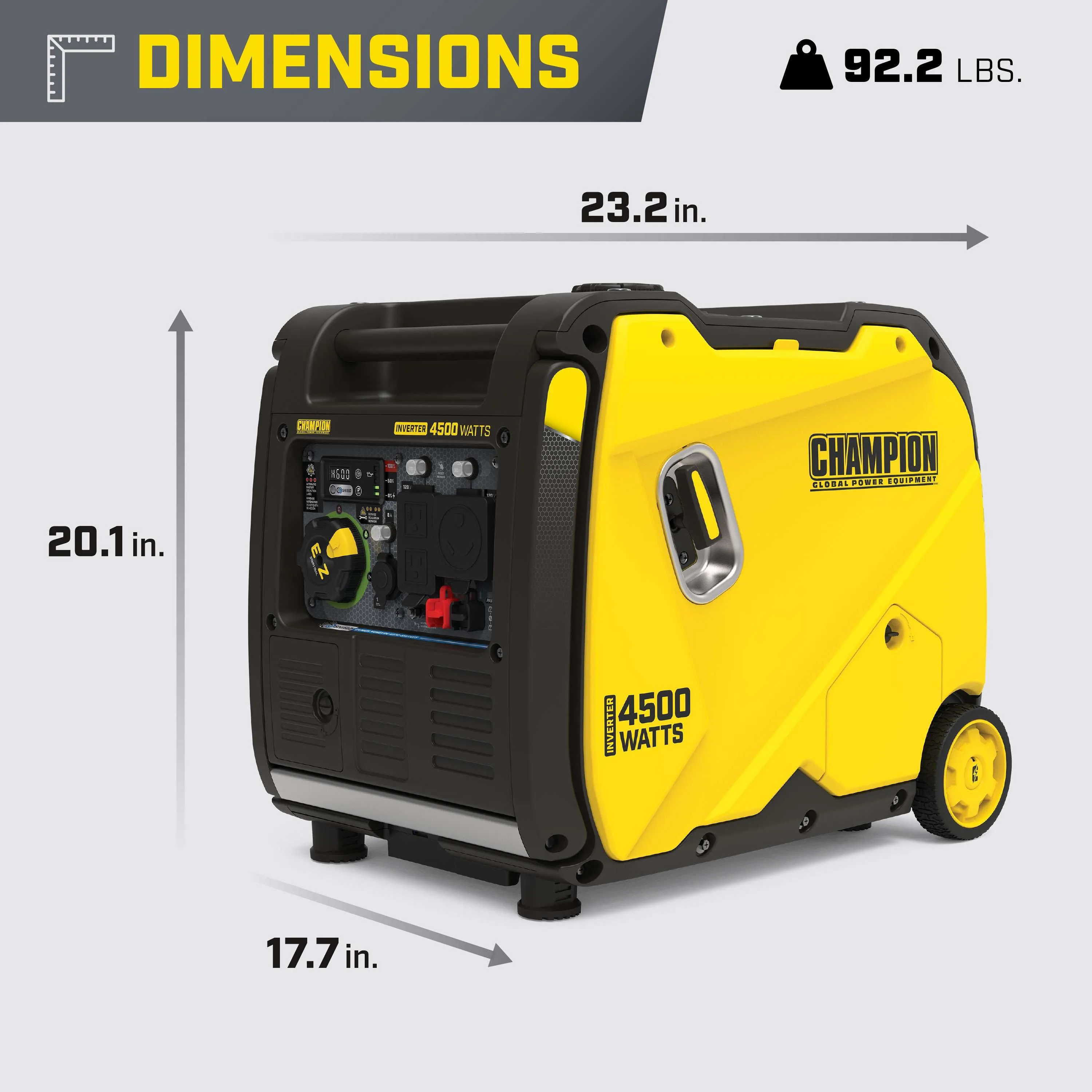 Champion 201318 3500W/4500W Generator Gas Inverter Low THD CO Shield New