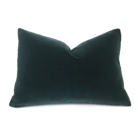 (CLEARANCE) Robert Allen Lady Elsie Tourmaline Dark Green Cotton Italian Velvet Pillow Cover