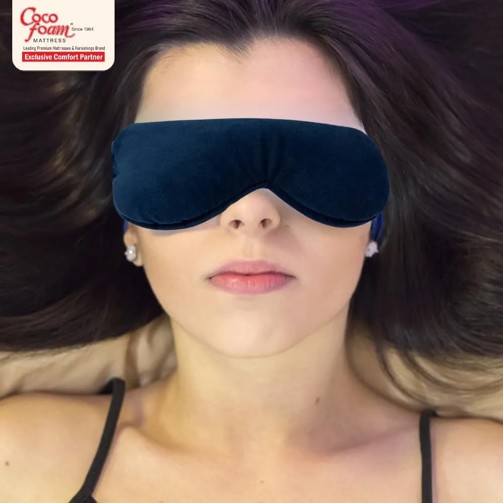 COCOFOAM Shredded Memory Foam Pillow Made with Organic Bamboo Leaf for Head and Neck Support - Comfy and Washable X Cool-Gel Infused Eye Mask, Ultra Light Weight for Better Sleep.