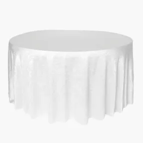 Crinkle Shimmer 120" Round Tablecloth - White