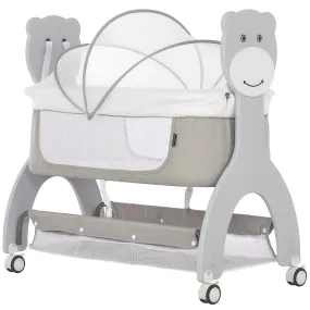 Cub Portable Bassinet in Grey, Multi-Use Baby Bassinet with Locking Wheels