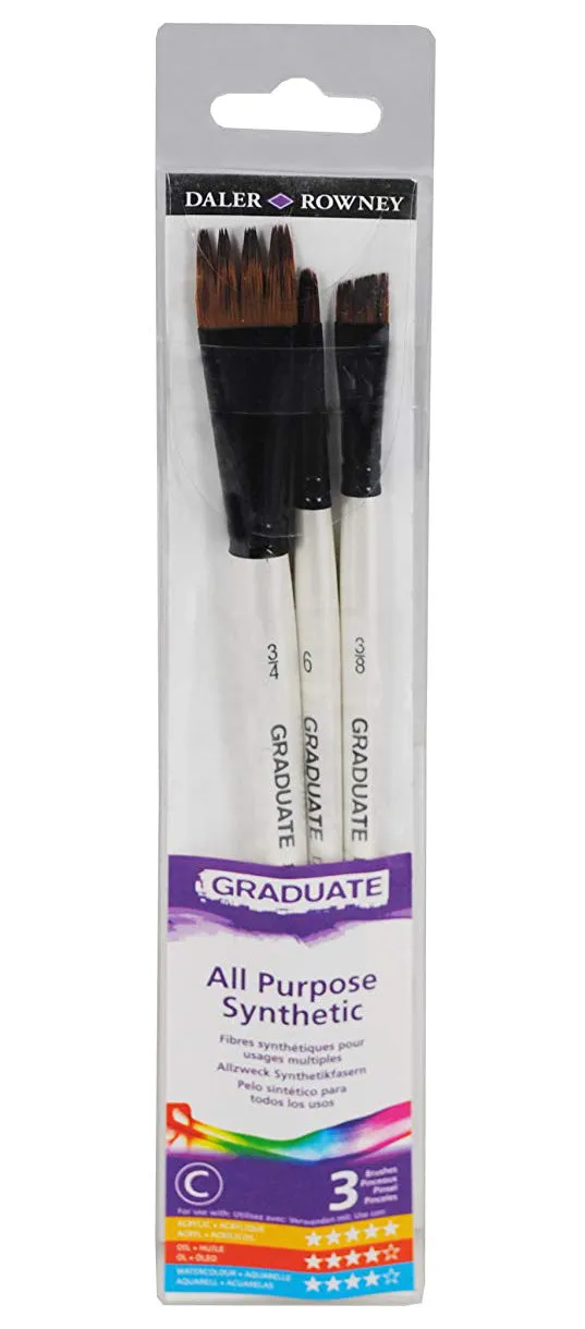 Daler Rowney Graduate Brushes Short Handle Synth Comb Brush Set