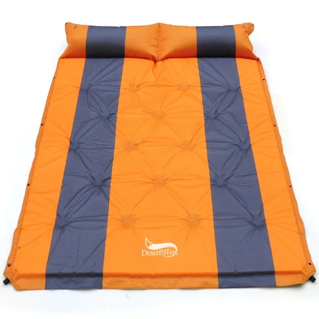 Desert&Fox 2 Person Air Mattress Self-inflating Tent Sleeping Mat Attached Air Pillow Inflatable Camping Sleeping Mattress Pad