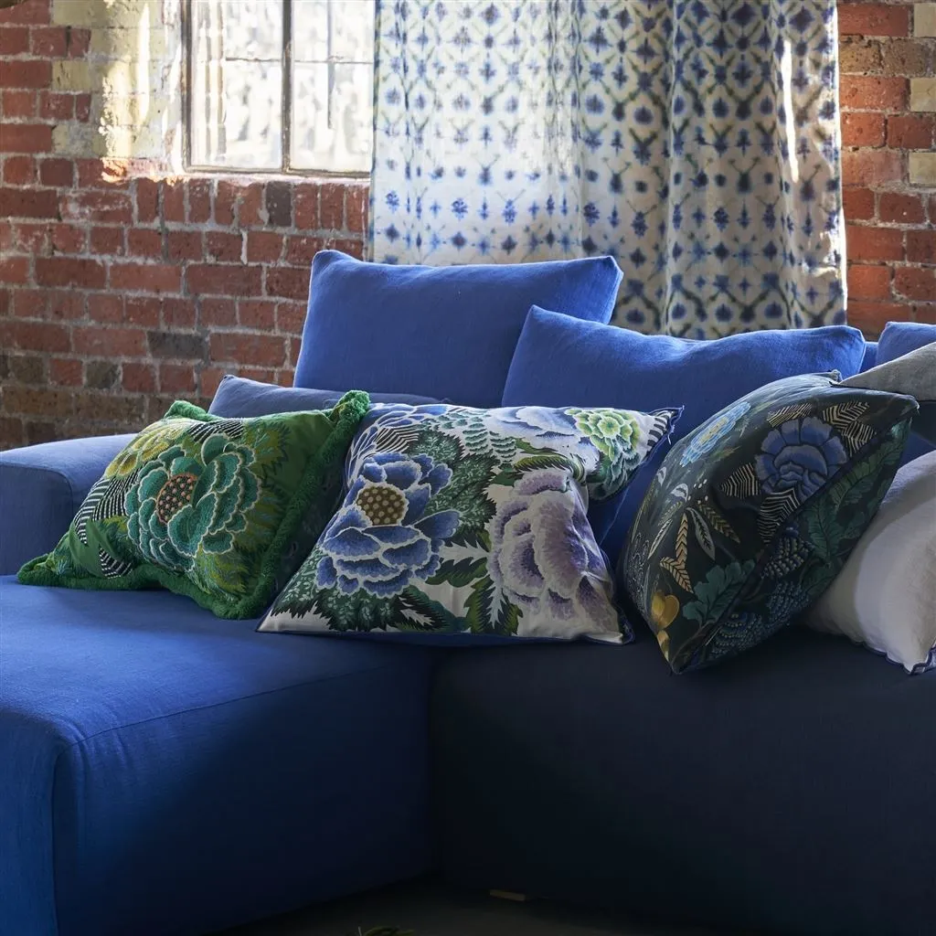 Designers Guild Brocart Decoratif Velours Indigo Decorative Pillow