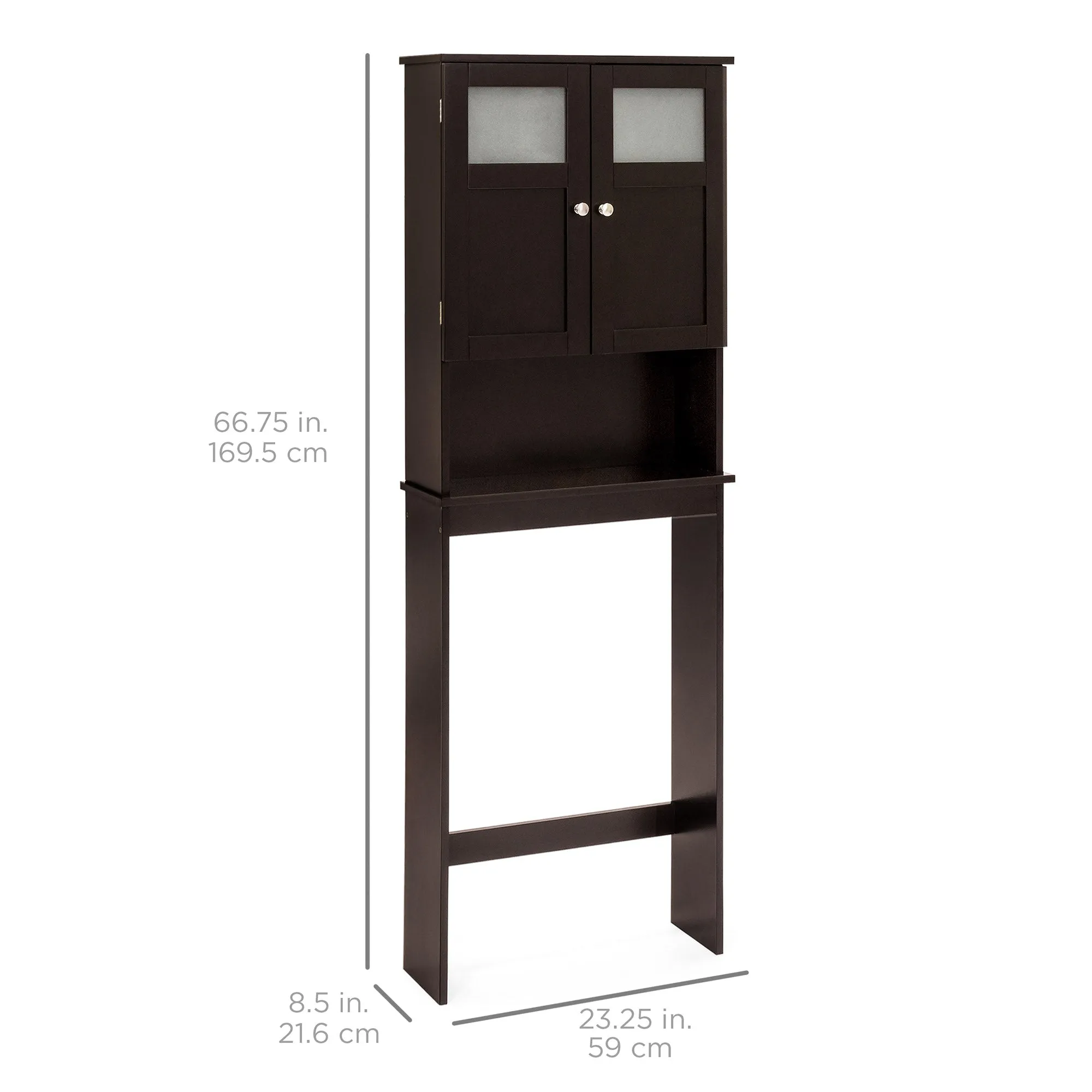 Double Door Over-the-Toilet Bathroom Storage Cabinet