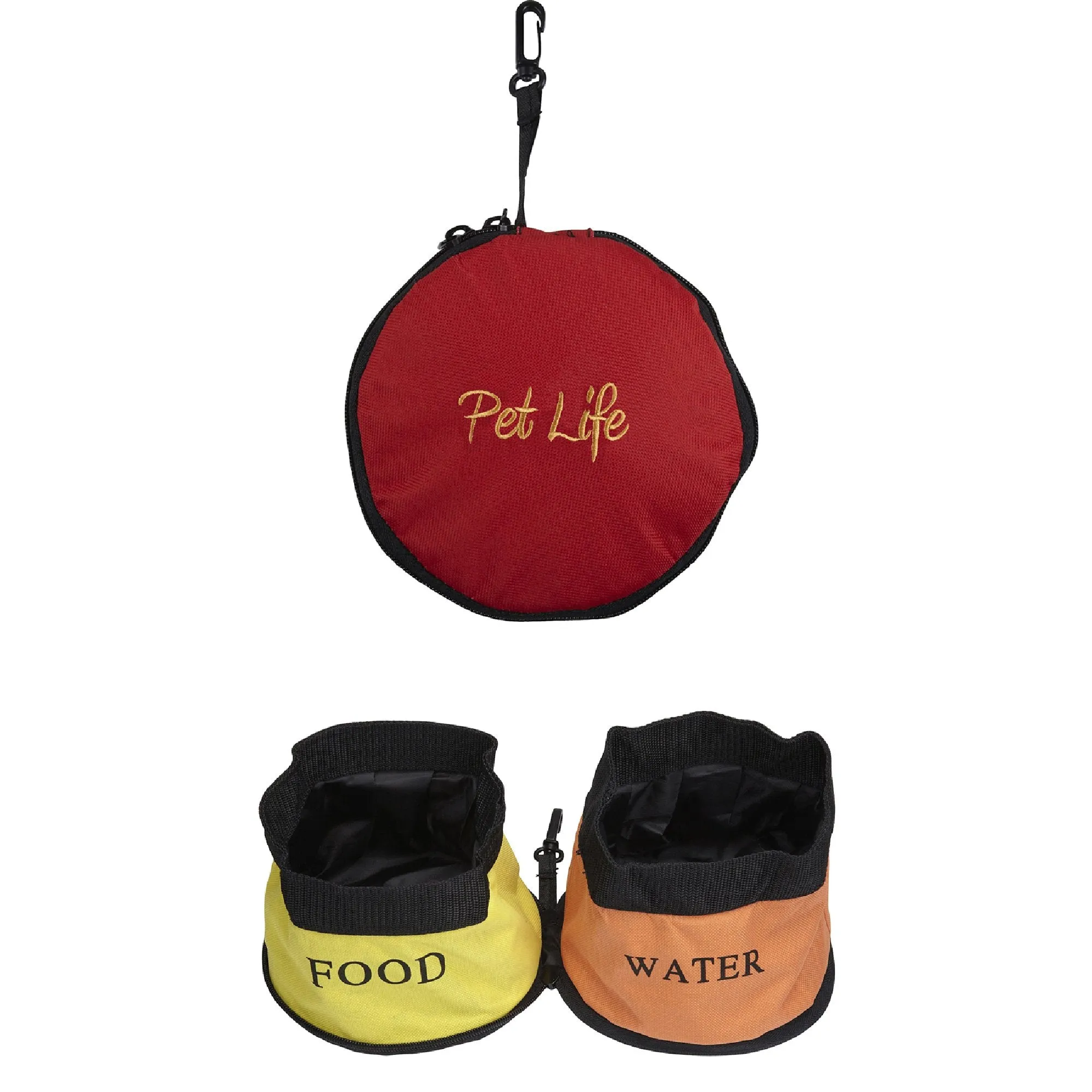 Double Food and Water Travel Pet Bowl