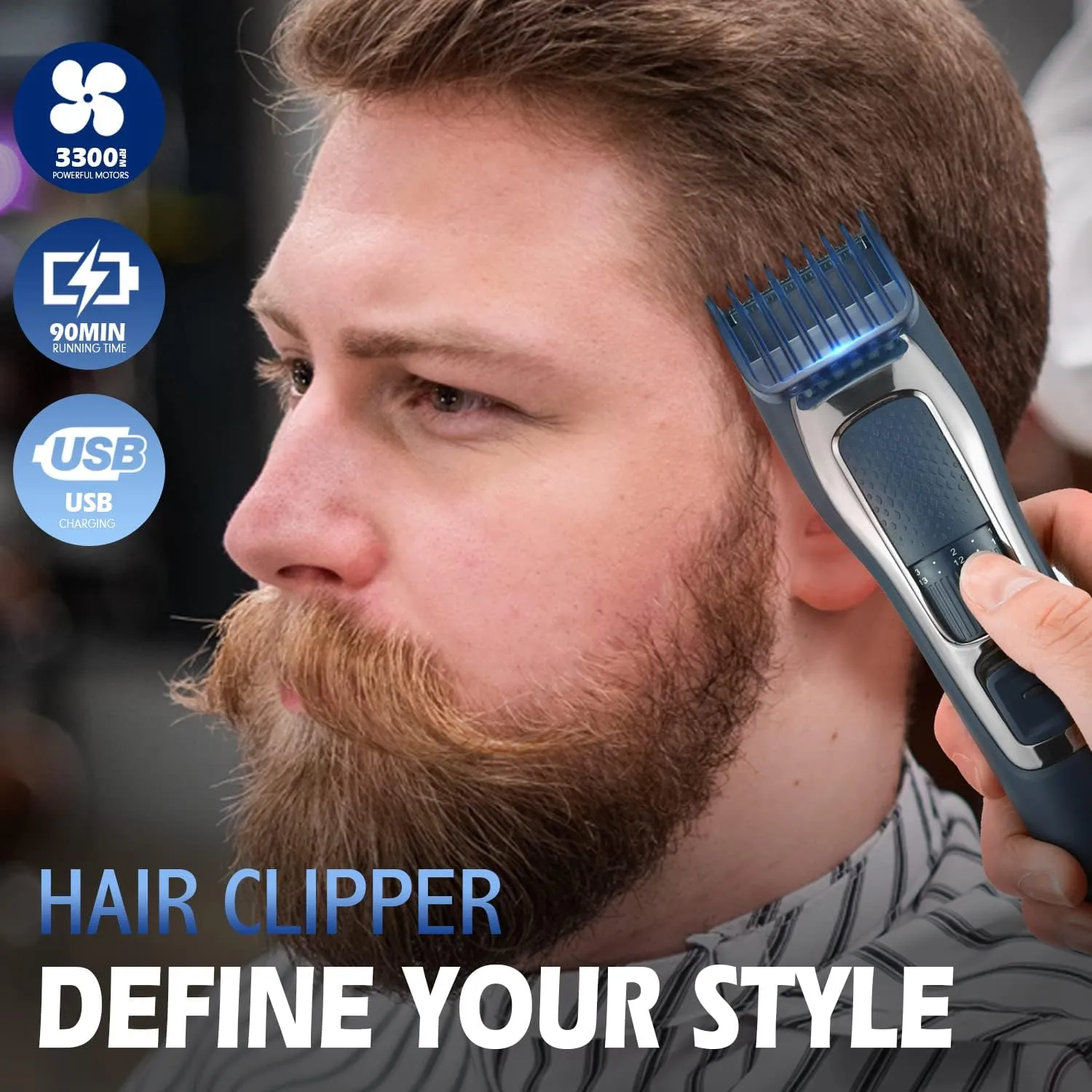 DSP Adjustable Beard Trimmer Rechargeable Mustache Trimmer Grooming Kit