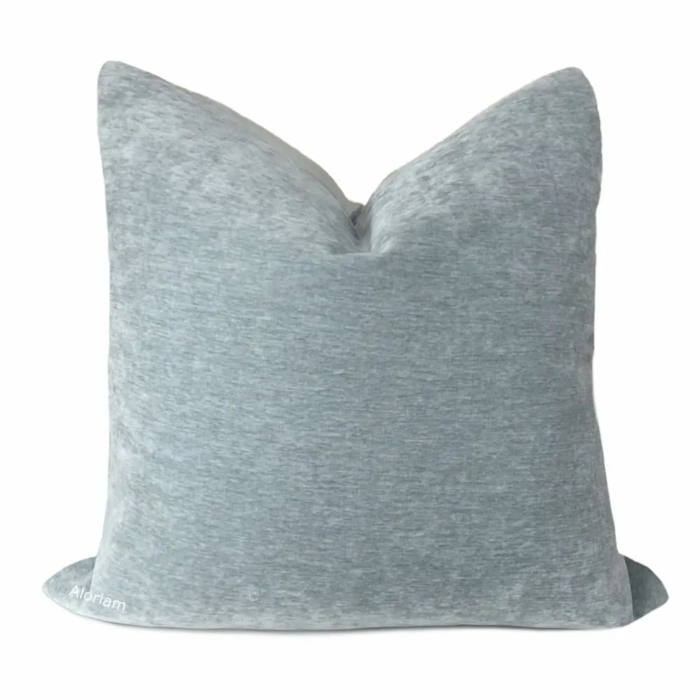 Dynasty Duck Egg Blue Chenille Pillow Cover