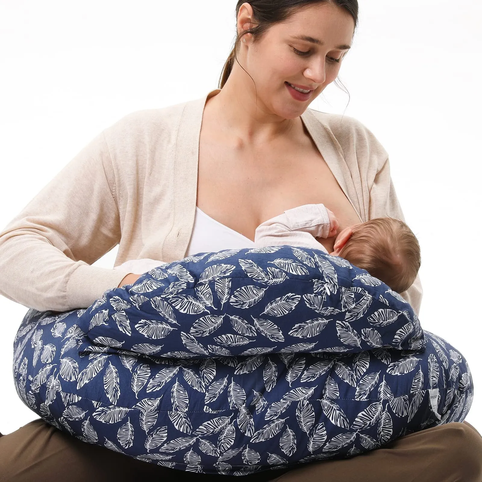 Earthy Cotton Nursing Pillow with Removable Cover