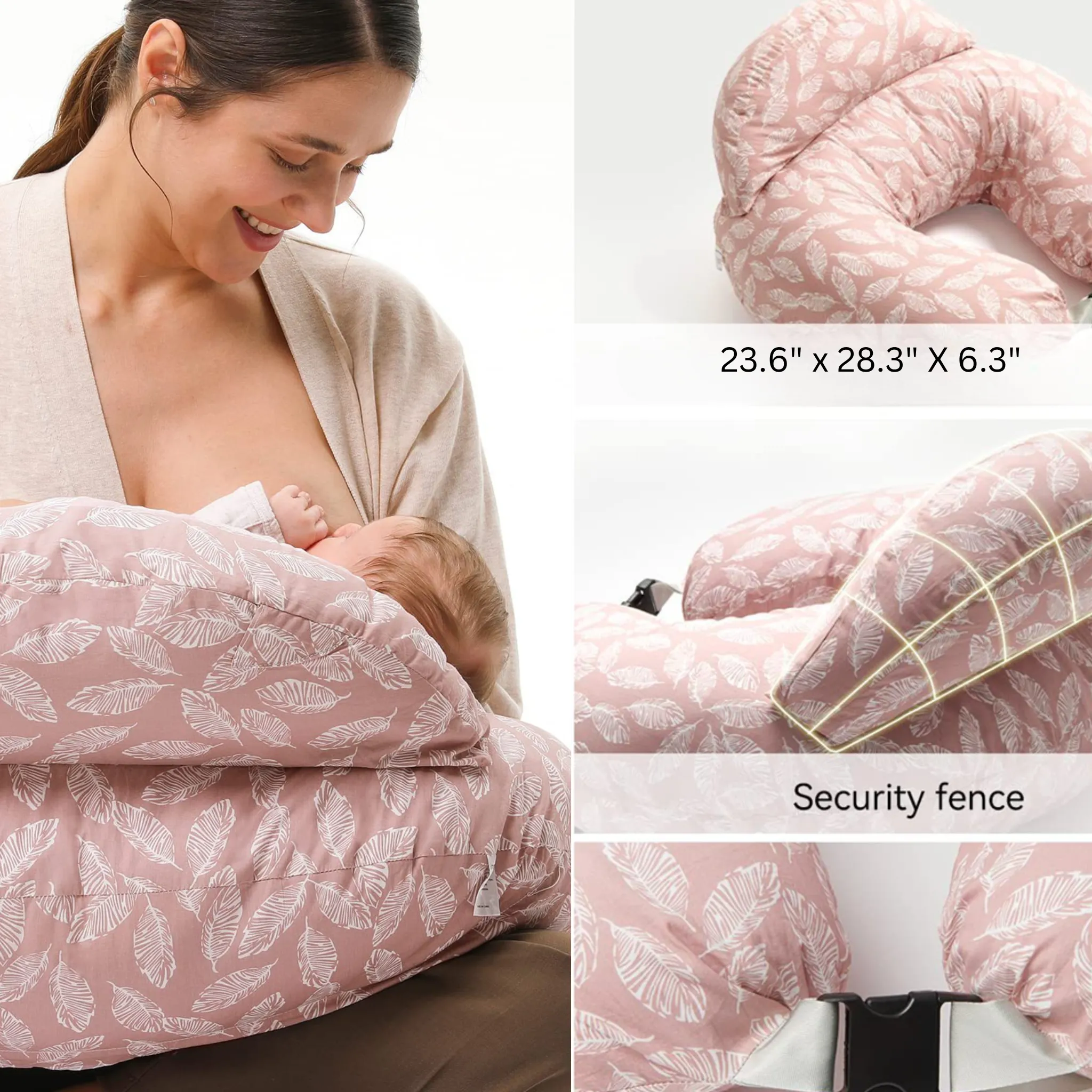 Earthy Cotton Nursing Pillow with Removable Cover