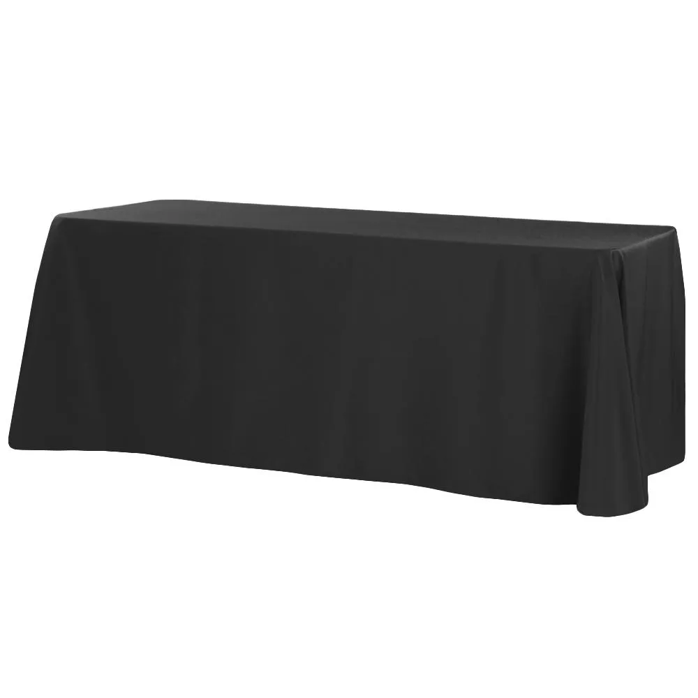 Economy Polyester Tablecloth 90"x156" Oblong Rectangular - Black