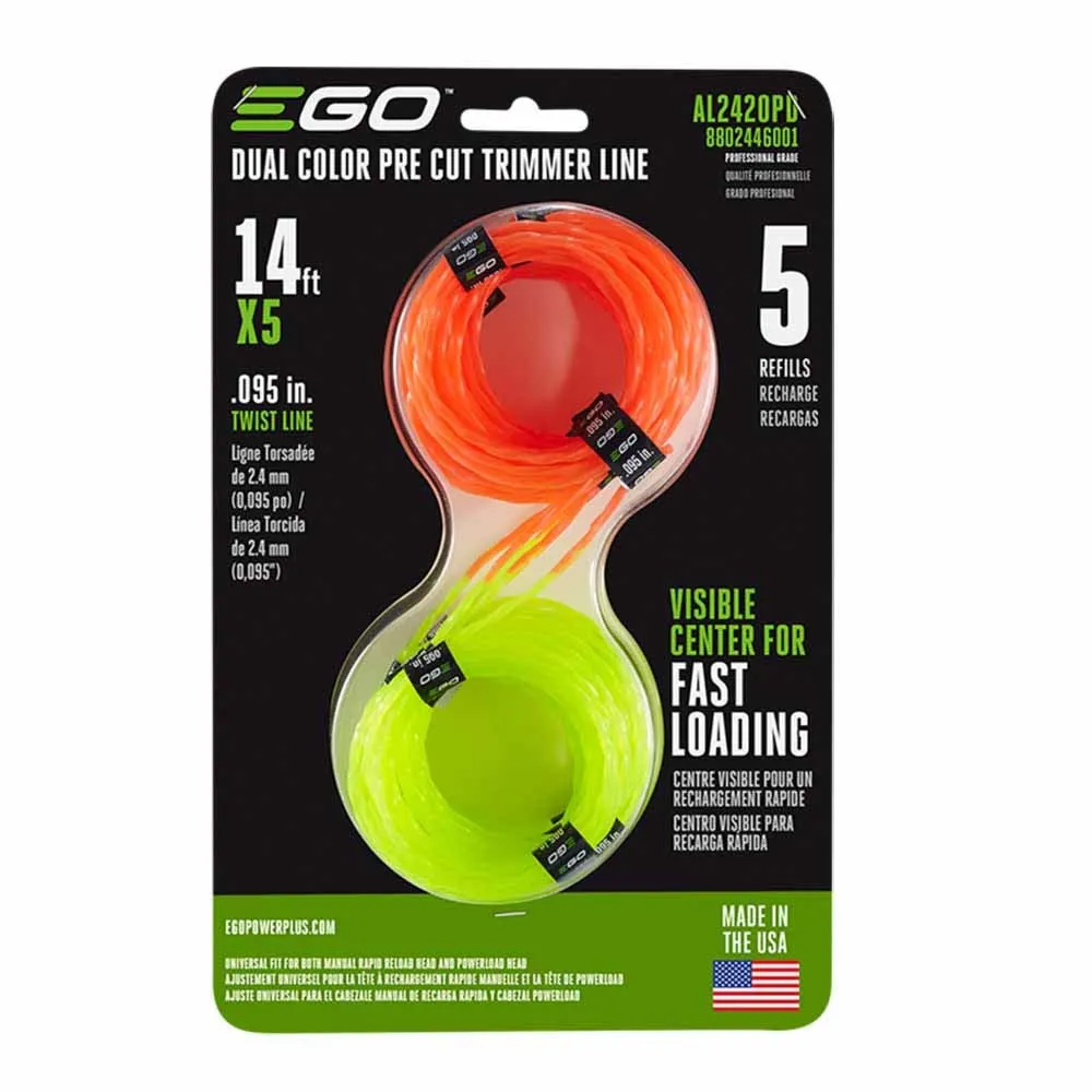 EGO AL2420PD 095 Dual Color Pre-Cut Trimmer Line for All EGO 15-Inch String Trimmers