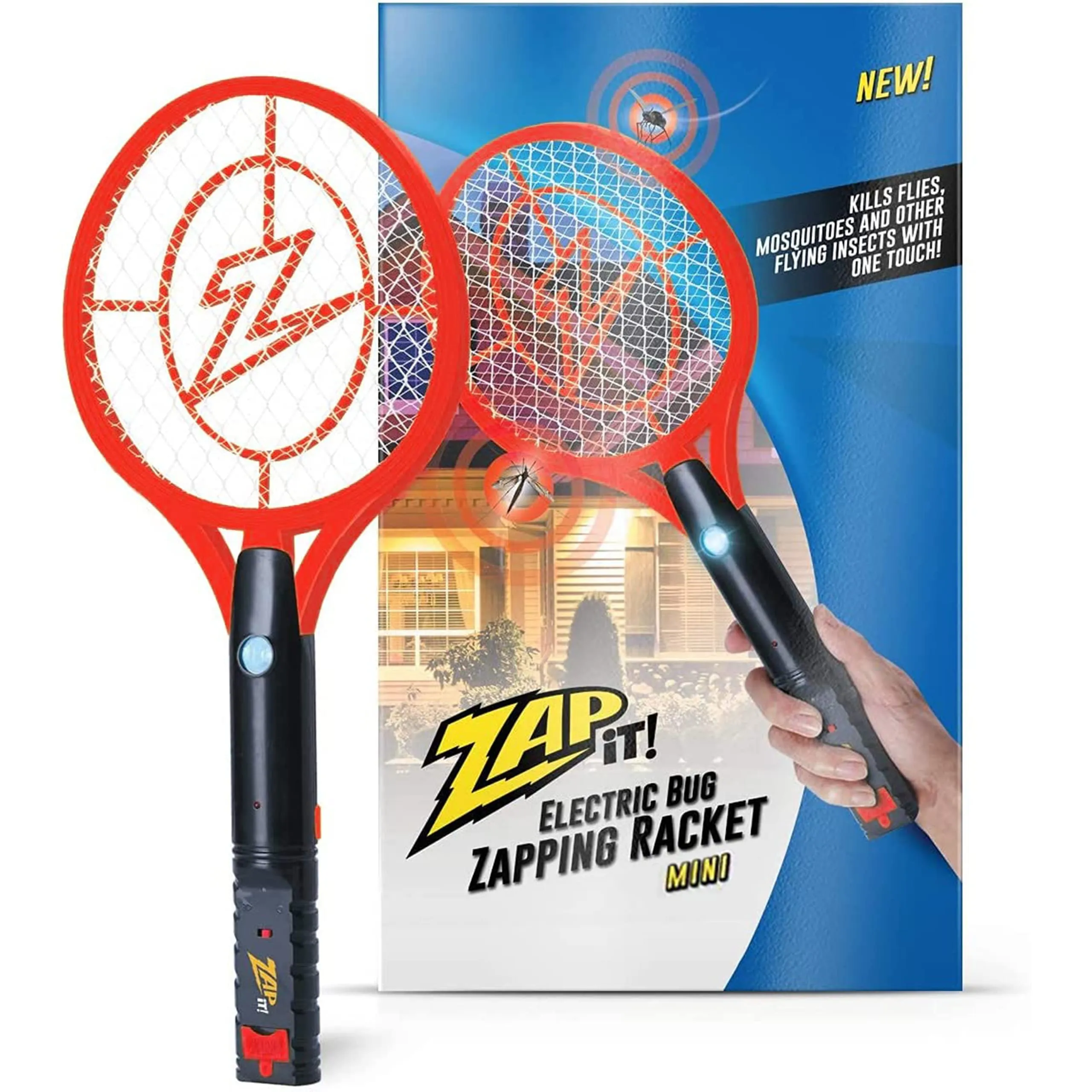 Electric Bug Zapping Racket Mini - Rechargeable Bug Zapper Racket, 4,000 Volt