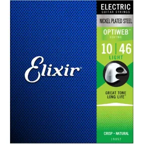 Elixir 19052 Optiweb Electric Guitar Strings Light 10-46