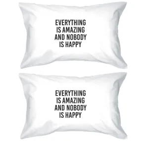 Everything Is Amazing Funny Quote Decorative Cotton Pillow Case