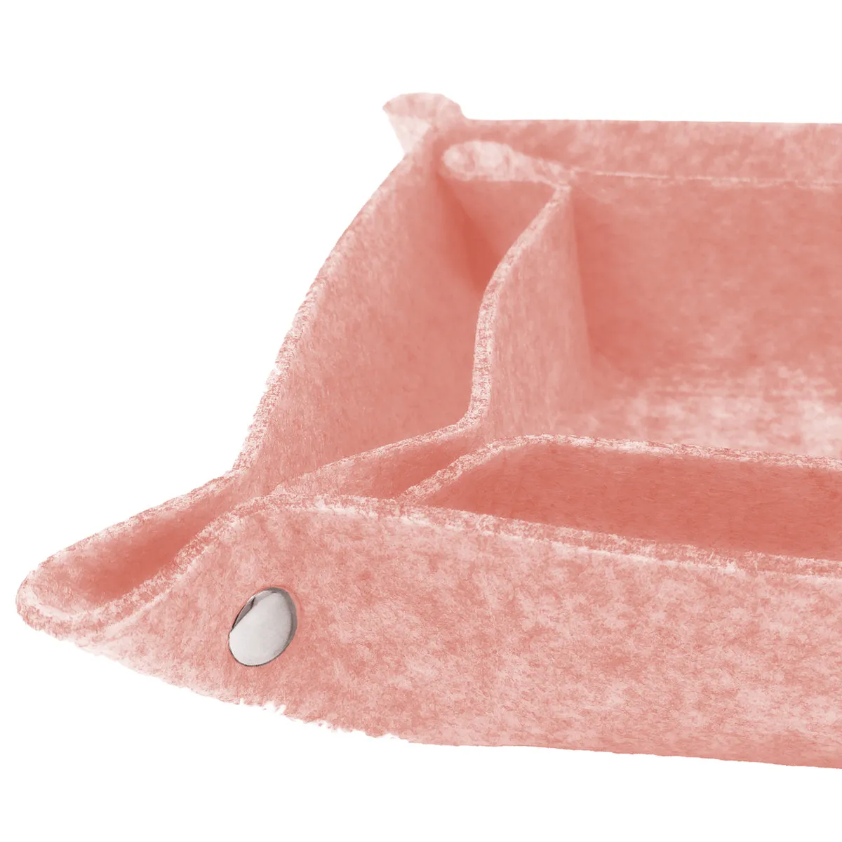 Felt Catchall Storage Tray Boxes (set of 2) - Pink