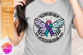 Fight Battles - Awareness Ribbon Butterfly - 3 Color - SVG File