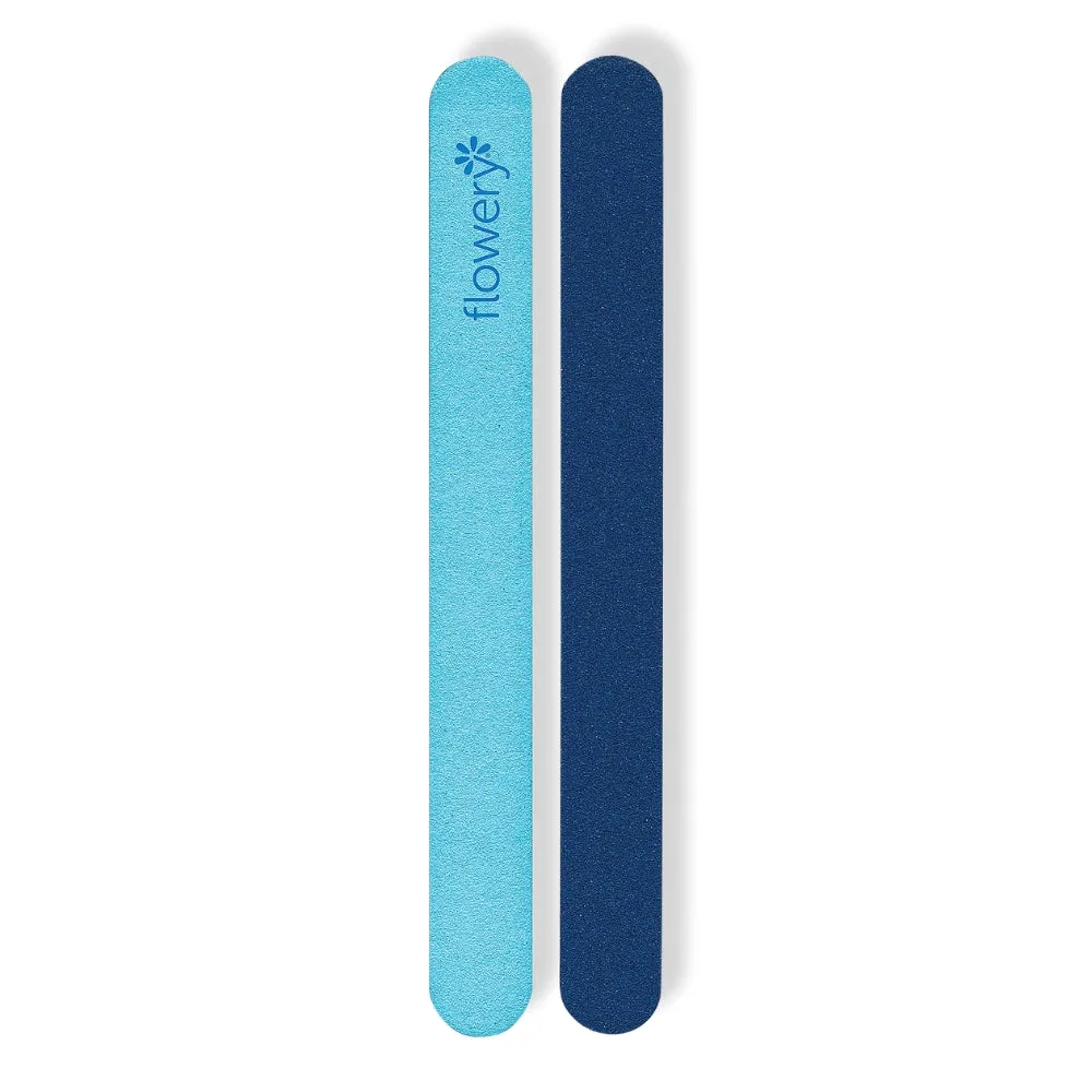 Flowery Moody Blue Nail File (Coarse/Fine) 120/240 Grit