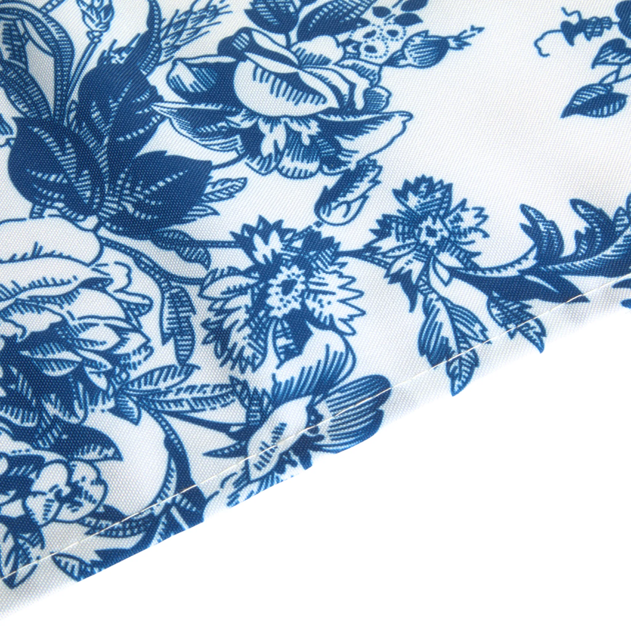 French Toile 120" Round Tablecloth - Blue