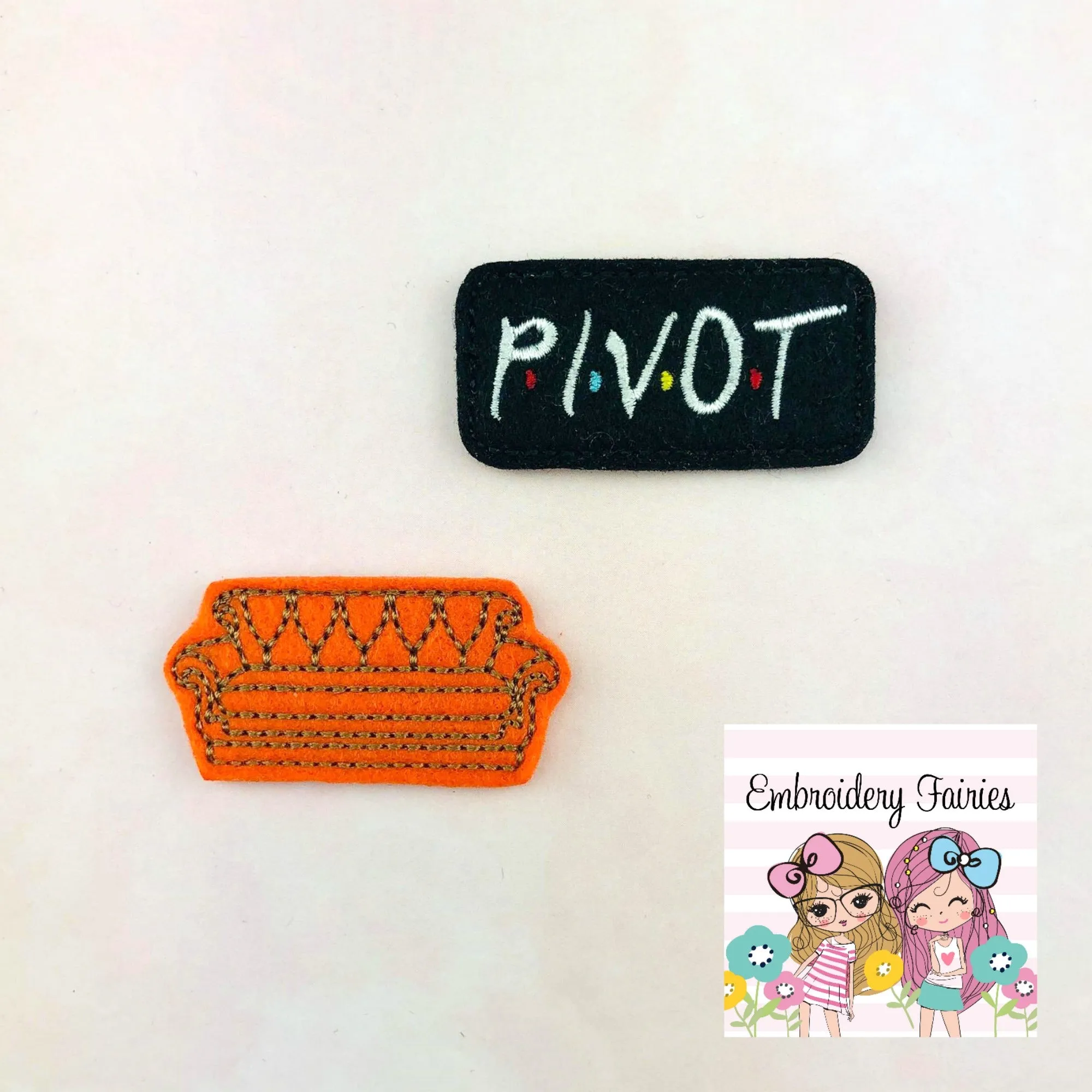 Friends Couch and Pivot Feltie Design