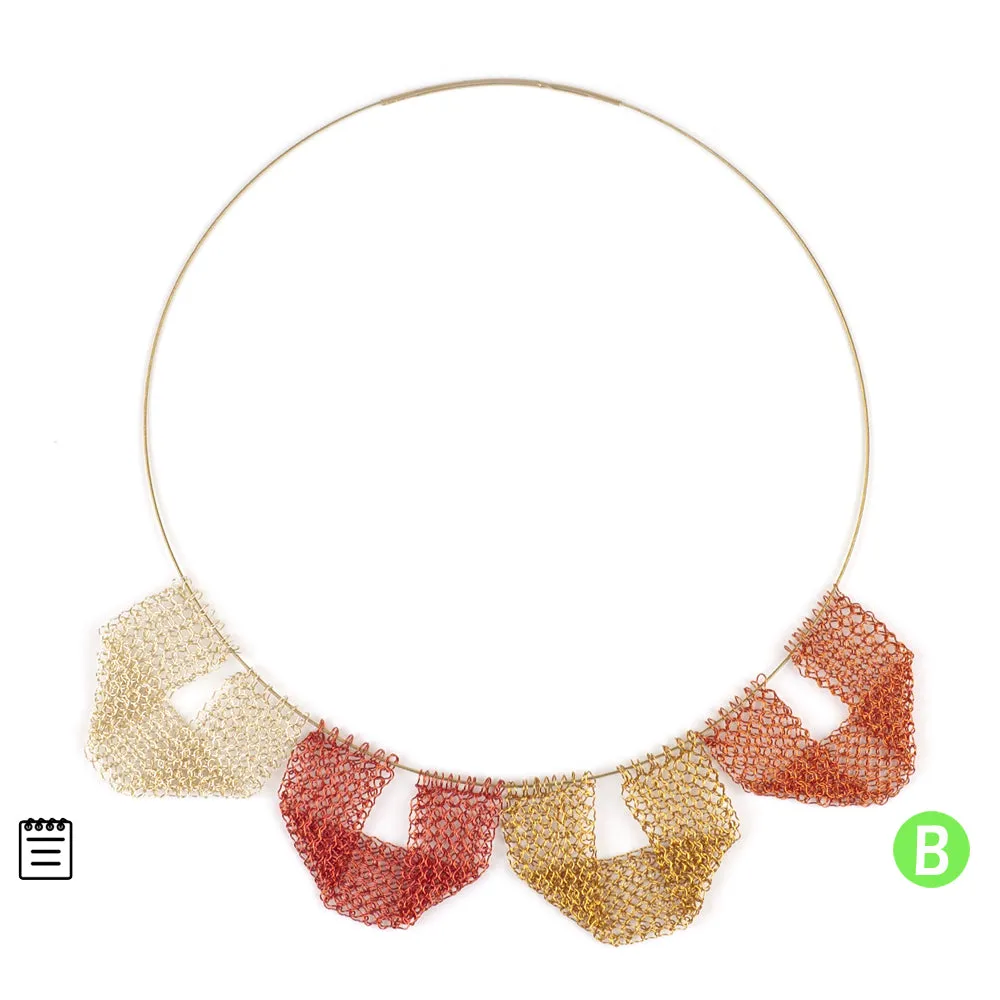 Geometric Bib necklace - Partial wire crochet pattern