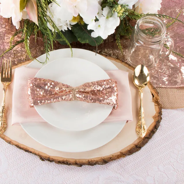 Glitz Sequin Napkin 20"x20" - Blush/Rose Gold