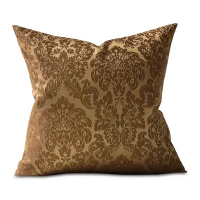 Gold Damask Traditional Throw Pillow Cover 24x24