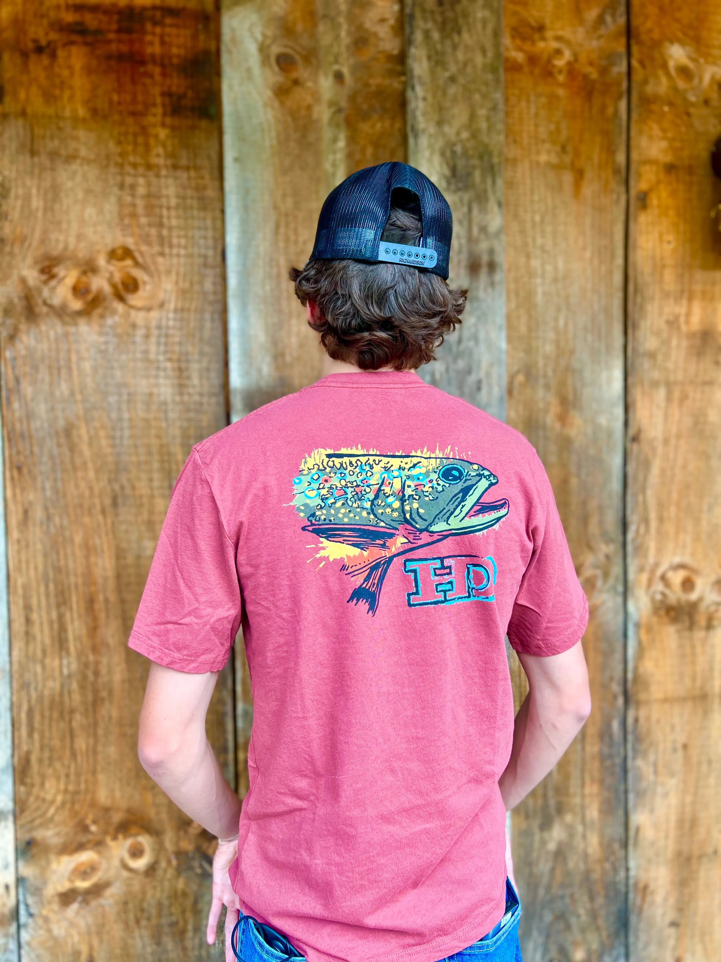 Hammer Down "Hammer Trout" Short Sleeve T-shirt - Crimson