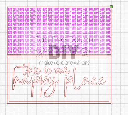 Happy Place Bundle of Cutout Words, w/ frame, SVG File FIVE files