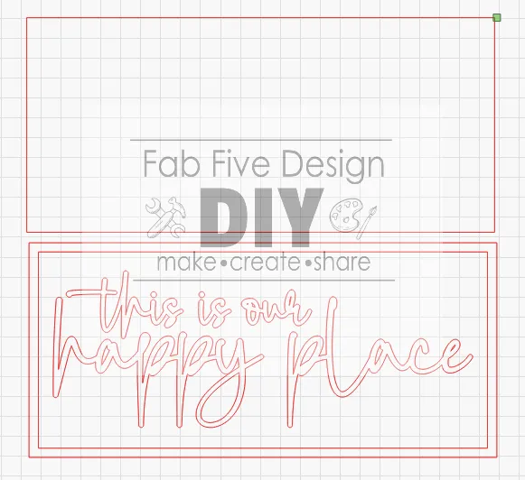 Happy Place Bundle of Cutout Words, w/ frame, SVG File FIVE files