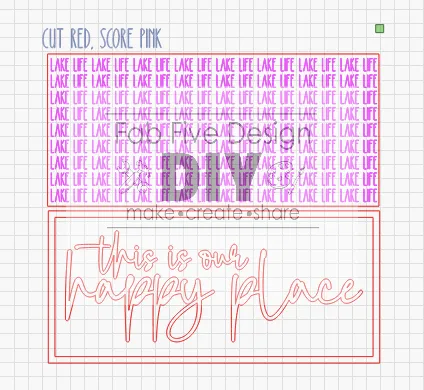 Happy Place Bundle of Cutout Words, w/ frame, SVG File FIVE files