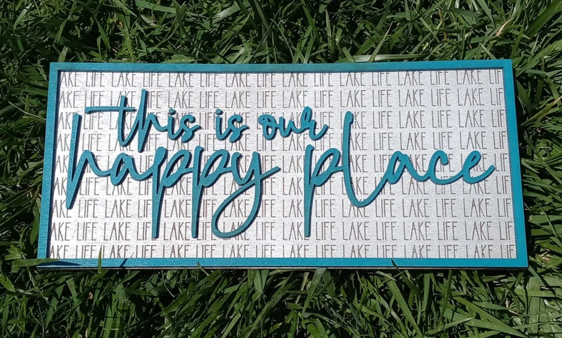 Happy Place Bundle of Cutout Words, w/ frame, SVG File FIVE files