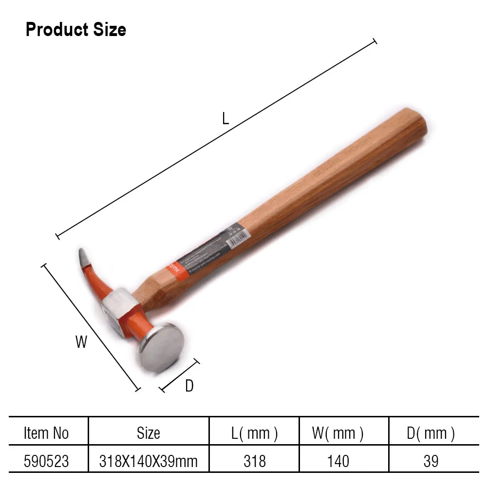 Harden Curved pein & Finishing Hammer 318X140X39mm