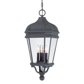 Harrison 4 lights 12 in. Outdoor Hanging Lantern Black finish