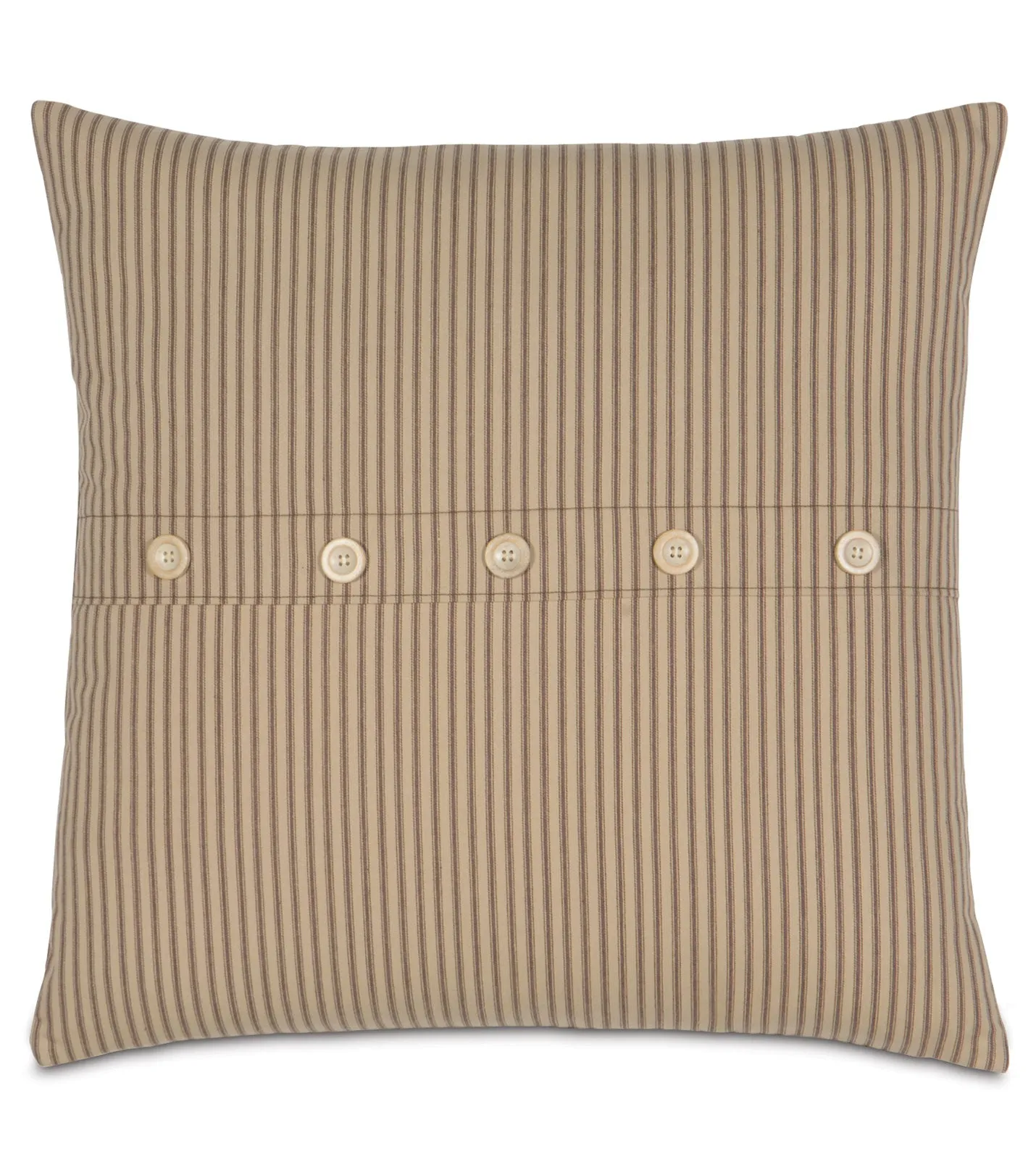 Heirloom Button Throw Pillow Cover 22x22 in Tobacco