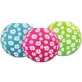 Hibiscus Paper Lanterns 9.5in Multicolor