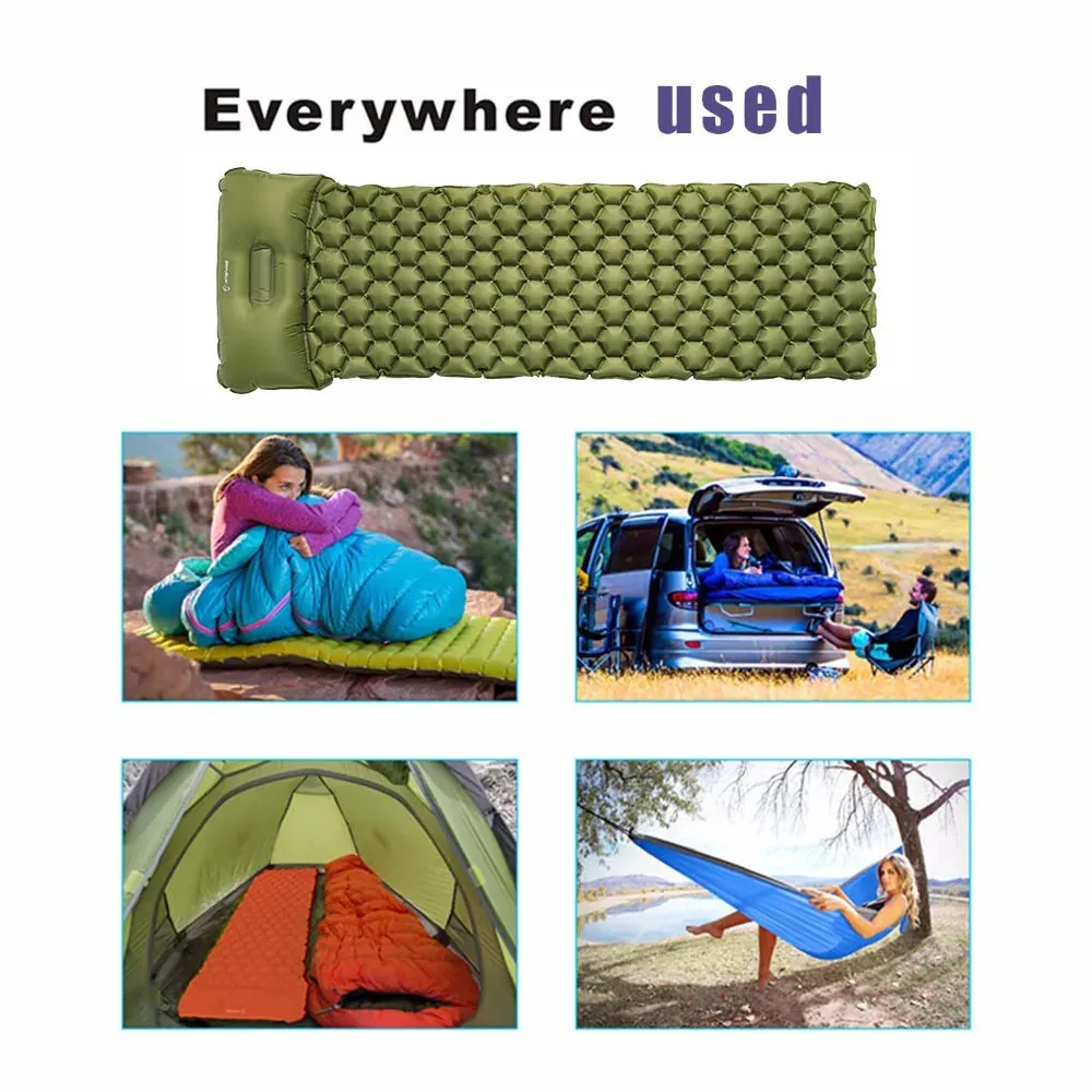 Hitorhike/Homful Inflatable Sleeping Pad Moisture-proof Camping Mat With Pillow air mattress glamping Cushion inflatable sofa