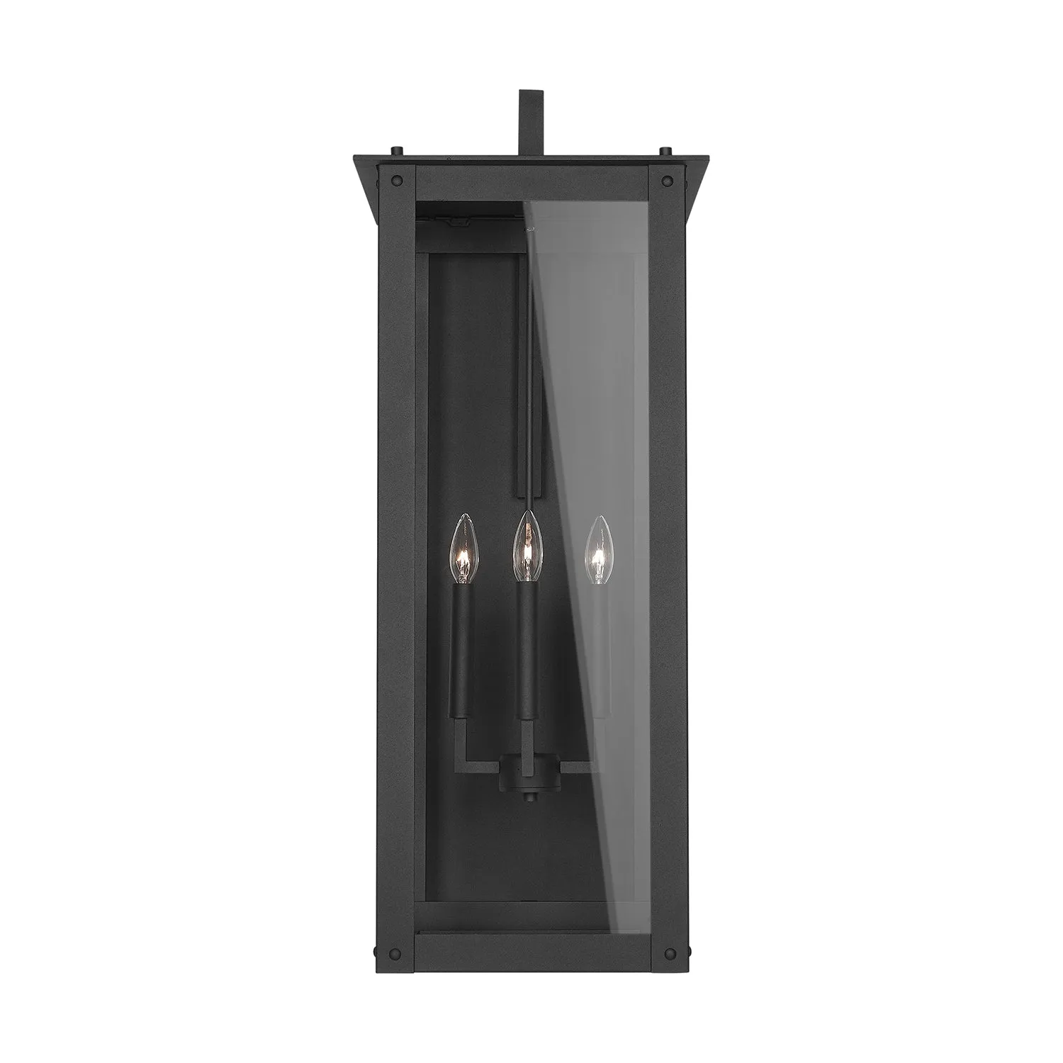 Hunt 4-Light Wall Mount in Black with Clear Glass