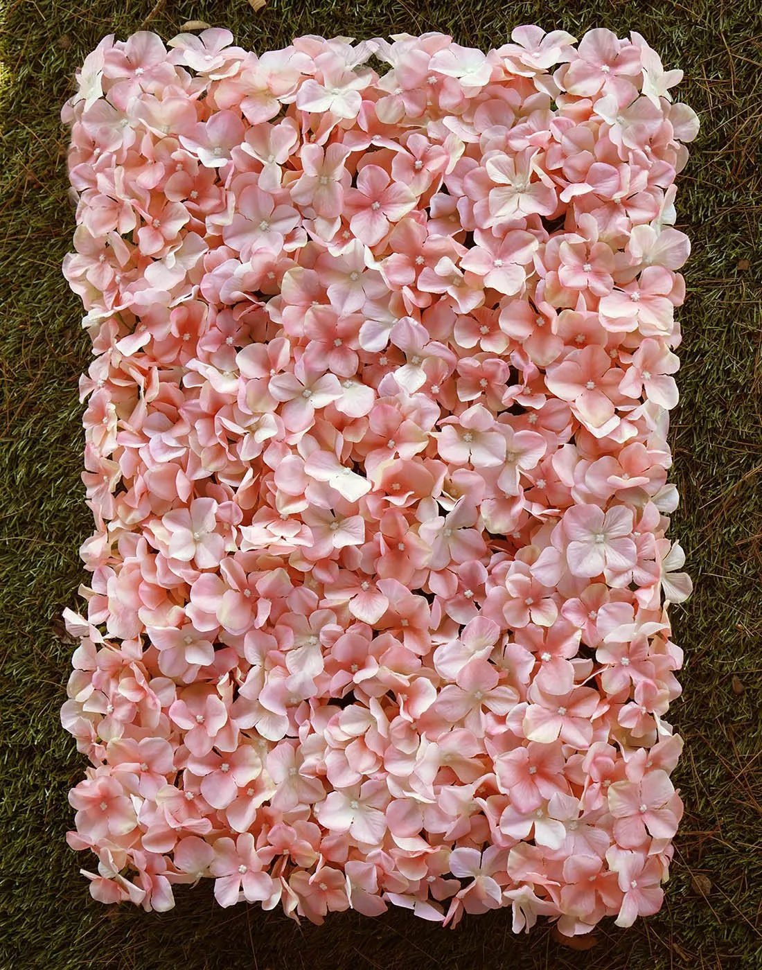 Hydrangea Artificial Flower Wall Mat Panel - Blush - 4 panels